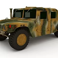 Military Humvee With Camouflage Paint And TP20 Marking Large OffRoad Tires And Military Design