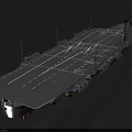Aircraft Carrier Naval Vessel With Long Flight Deck And Carrier Based Aircraft