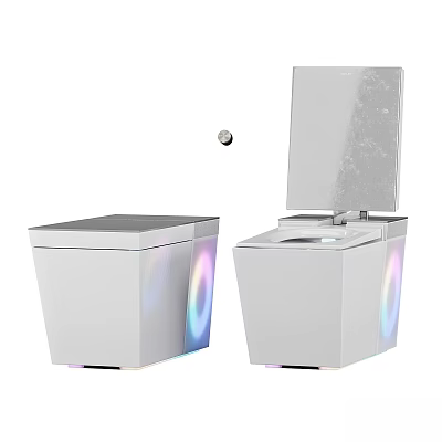 Modern Toilet Design With Colorful LED Light Effects And Sleek Contemporary Finish 3d model