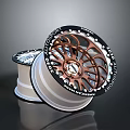 Stylish Performance Car Tire With Bronze Alloy Wheel And Modern Spoke Design