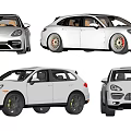 White SUV Cars Displayed In Different Angles With Alloy Wheels And Sleek Body Design