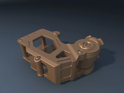 Road Infrastructure Metal Component 3D Model with Structural Holes and Supports 3d model
