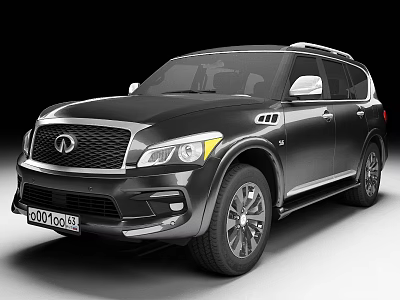 Black Infiniti SUV With Sporty Grille Sleek Body Lines And Alloy Wheels 3d model