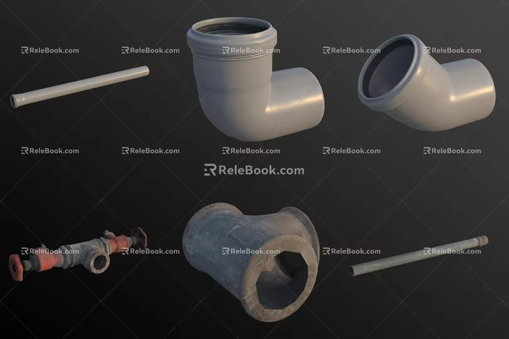 Pipe Tee Elbow Fitting Hardware Water Pipe Switch 3d model