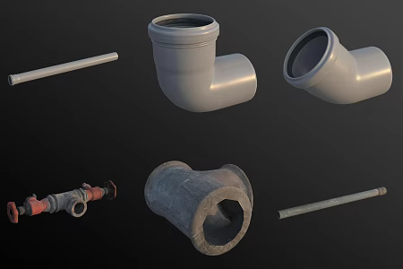Pipe Tee Elbow Fitting Hardware Water Pipe Switch 3d model