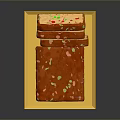 Delicious Vibrant Orange Bread Loaf on Yellow Tray with Colorful Sprinkles