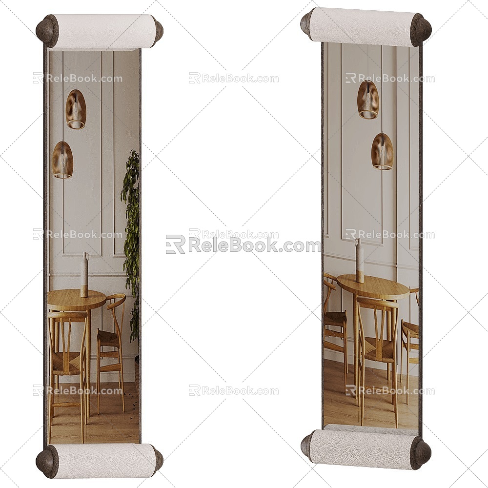 everett scroll wall mirror 18 3d model