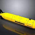 Yellow Underwater Vehicle With Streamlined Body Black Components And Top Sensors