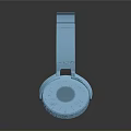Blue Over Ear Headphones With Modern Sleek Design And Reflective Surface