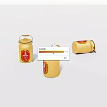 Yellow Storage Jars With Red Labels And Handles For Home Organization