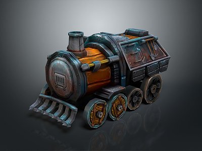 vintage train steam train carriage locomotive head steam carriage train modern vehicle 3d model