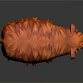 Fluffy Orange Cow Like Game Movie Character With Long Hair And Tassel