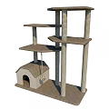 Sturdy Cat Tree with Multi level Platforms Scratching Posts Cozy House and Hanging Ball Toy
