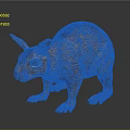Realistic Brown Furry Animal Model With Long Ears And Short Legs