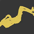 Artistic 3D Human Skeleton Sculpture in Lying Position with Detailed Structure