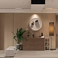 Modern Dining and Living Room Interior With Open Layout Bar Counter Sofa And Staircase
