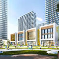 Modern Residential Community With Tall Buildings Low Rise Structures And Outdoor Playground Featuring Greenery