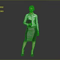 Professional Woman In White Shirt And Checkered Skirt Holding Folder Standing Pose