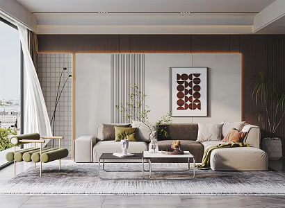 modern living room 3d model