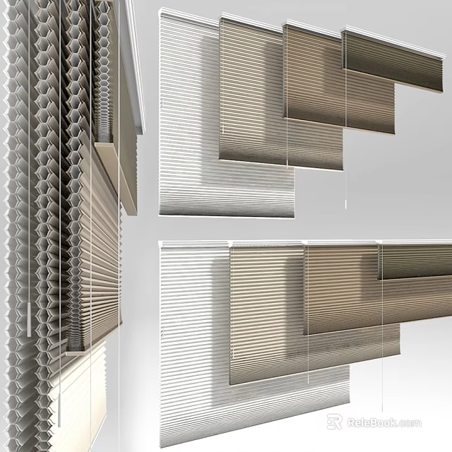 Modern Window Blinds With Various Design Styles And Material Options For Home Interiors 3d model 