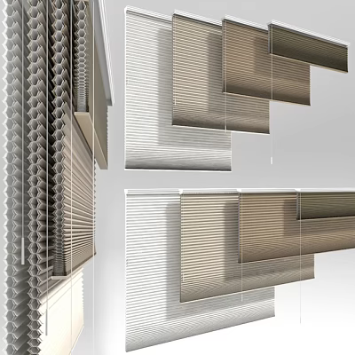 Modern Window Blinds With Various Design Styles And Material Options For Home Interiors 3d model