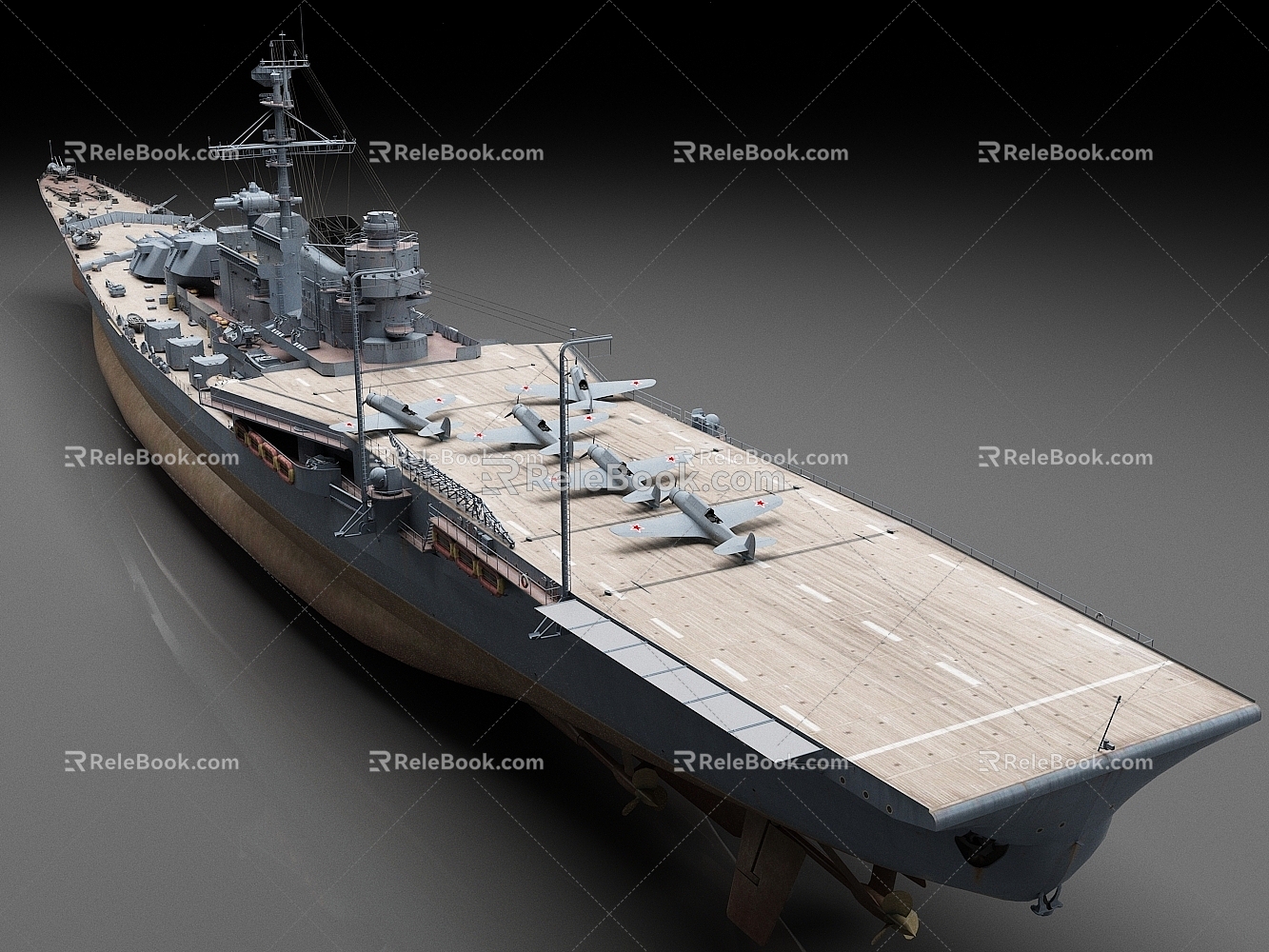 Soviet warship multipurpose warship battleship 3d model