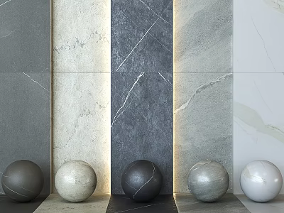 Spherical Building Components in Various Colors with Textured Wall Panels 3d model