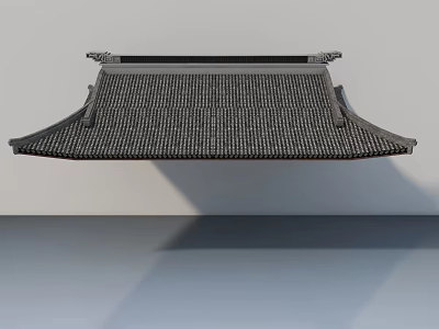 Chinese Style Sofa and Coffee Table Set With Gray Tile Design And Traditional Elements 3d model