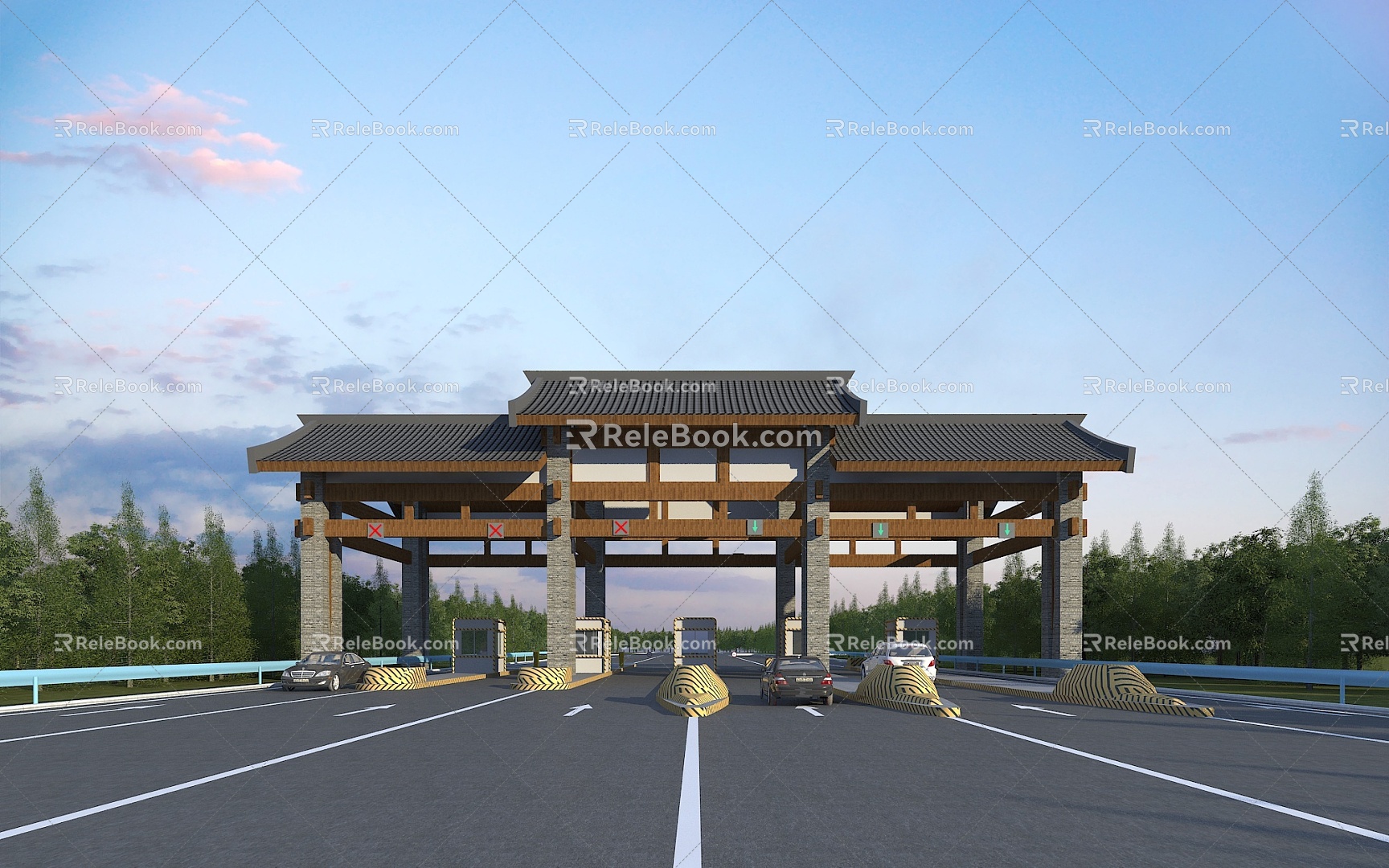 New Chinese Toll Station 3d model