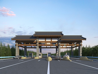 New Chinese Toll Station 3d model