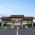 New Chinese Toll Station 3d model