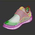 Modern Lightweight Casual Shoes For Daily Living With Gray Mesh Upper Silver Gold Accent