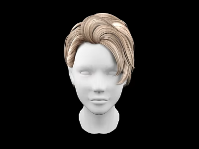 Game Movie Character White Head Model With Blond Short Stylish Hair Design 3d model