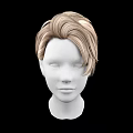 Game Movie Character White Head Model With Blond Short Stylish Hair Design