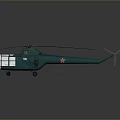 Green Helicopter Model With White Rotors Cockpit And Reflective Surface