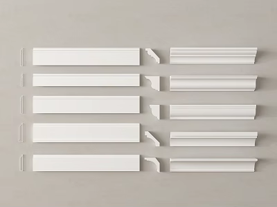 White Decorative Lines With Various Styles And Different Molding Designs For Interior Decoration 3d model