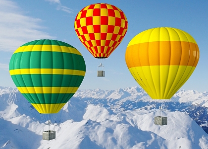 Modern Hot Air Balloon 3d model