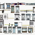 Various Architectural Booths Doors Windows and Barrier Components Designs