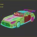 Modern Silver Sports Car With Blue Accents Sleek Design And Rear Spoiler