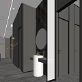 Modern Billiard Room Interior With Billiard Tables 8 Ball Logo And Hanging Lighting Fixtures