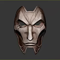 Copper Colored Decorative Mask With Intricate Carved Patterns For Home Decoration