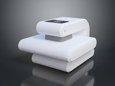 White Electronic Garment Care Appliance With Digital Display And Modern Design 3d model