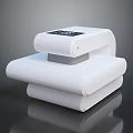 White Electronic Garment Care Appliance With Digital Display And Modern Design