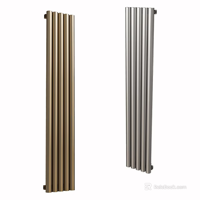 Modern Radiators in Golden and Silver Finish for Stylish Home Interior Design 3d model 