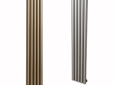 Modern Radiators in Golden and Silver Finish for Stylish Home Interior Design 3d model