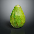 Fresh Ripe Green Avocado With Textured Skin On Dark Reflective Surface