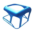Sleek Blue Modern Chair With Hollow Open Structure And Ergonomic Design
