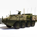 Armored Military Vehicle Weapon System With Camouflage Design And Multiple Wheels