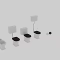 Multiple White Ceramic Toilet Designs With Brown Wooden Seats And Tank Variations