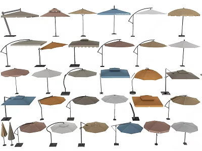 Outdoor Sunshade Collection With Various Styles And Colors For Garden Patio 3d model